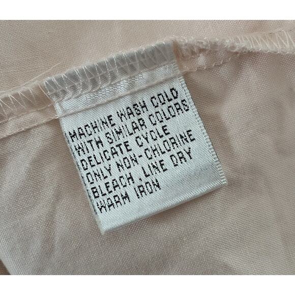 Vintage 90s Blouse Light Pink Pintuck Pleats Top Shirt Cotton Misses Size M - Picture 6 of 6